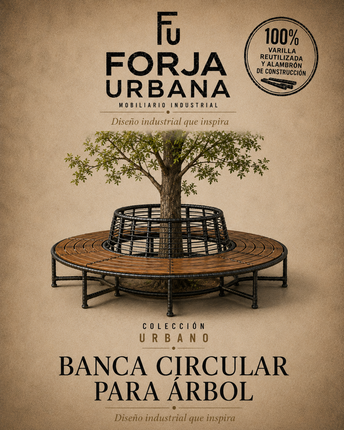 urbano banca circular para árbol